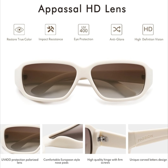 Women's Sunglasses, Rectangle Polarized With UV Protection, NEW - Picture 4 of 6